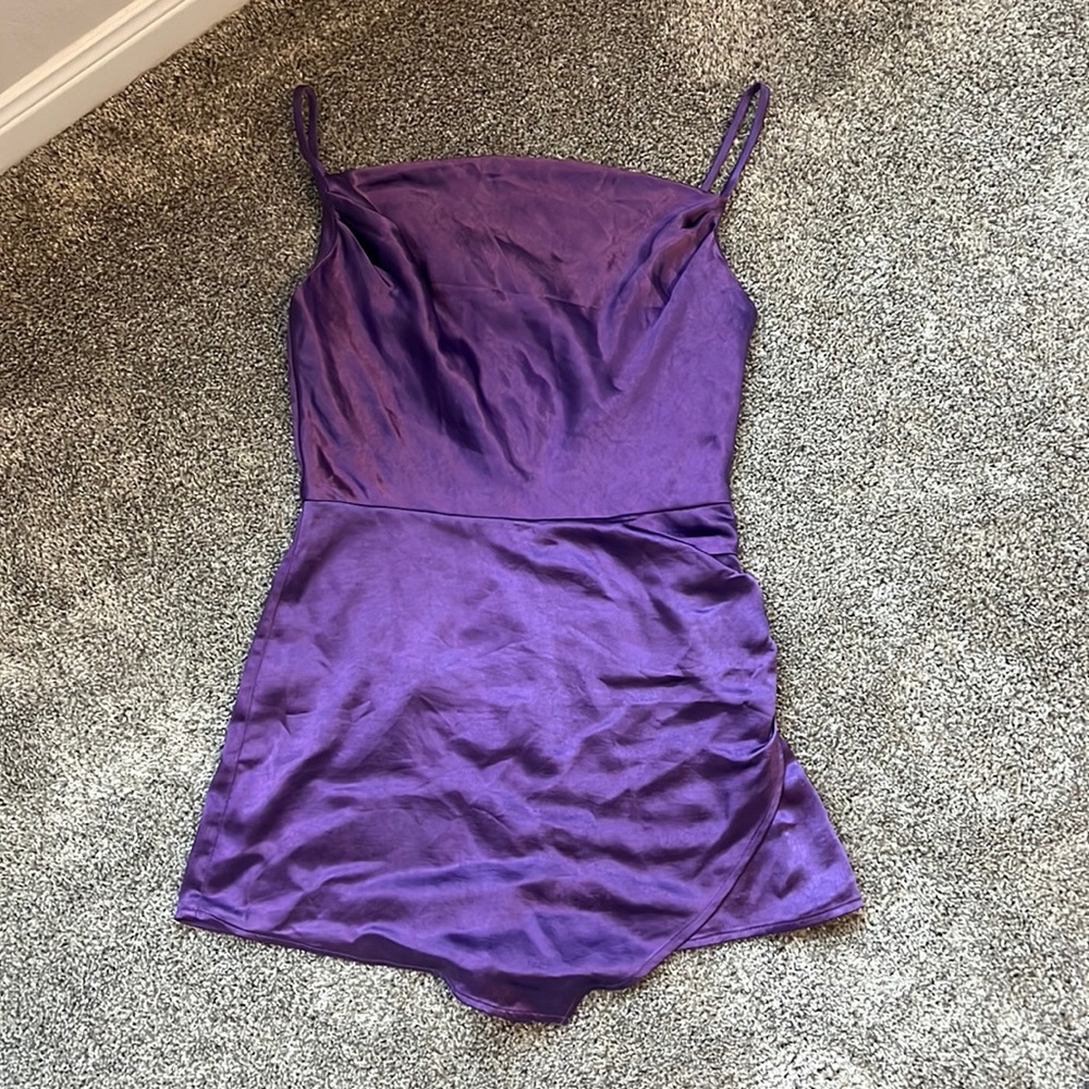 Lulus Satin purple skort romper